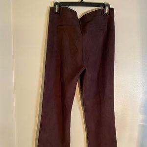 Betabrand Large Long Dress Pant Yoga Pants - Brown Suede-like material.